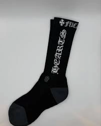 black chrome heart socks