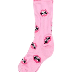 pink chrome heart socks