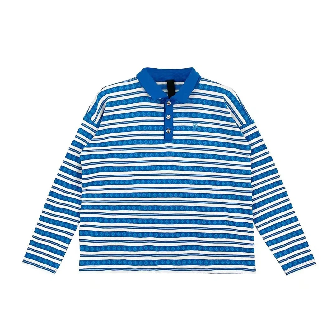 Chrome Hearts Blue Polo Shirt Chrome Hearts Blue Polo Shirt