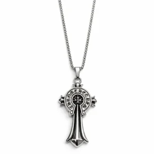 Engraved Cross Necklace Chrome Hearts pendant