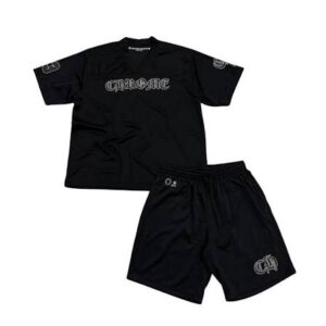 Black Chrome Hearts shorts set