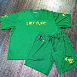 Green Chrome Hearts Shorts set