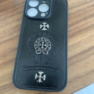 Chrome hearts Cross Leather Phone Case for Apple iphone